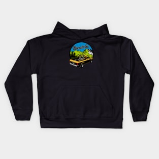 Vintage Manitoba Mountain Car Kids Hoodie